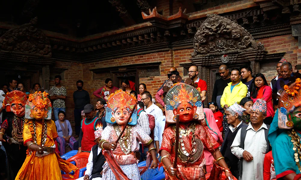 Kojagrat Purnima, the last day of Dashain festival inside Patan Durbar Square